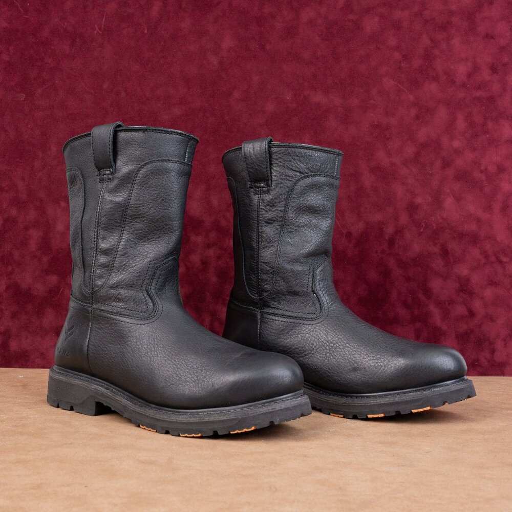 Hawx Men Industrial Black Leather Comp Toe Work Boots sz 12